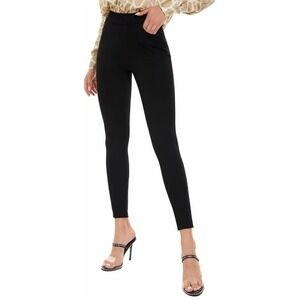 Tagoo‎ Women Black High Waisted Skinny Stretch Pants Pockets XL New
